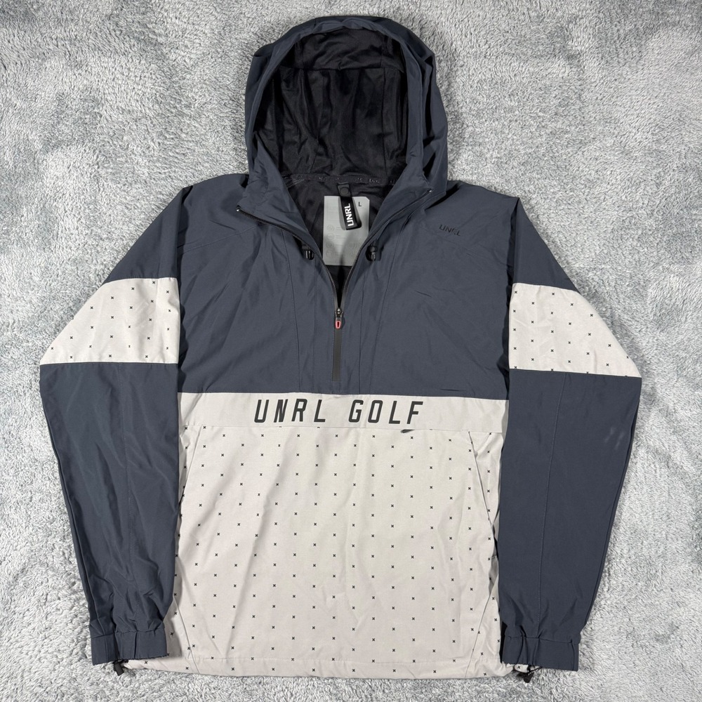 UNRL The Golfers Track Jacket Mens Large Colorblock Packable Water Resistant